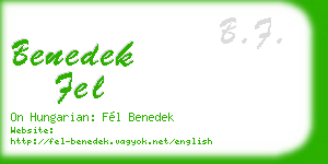 benedek fel business card